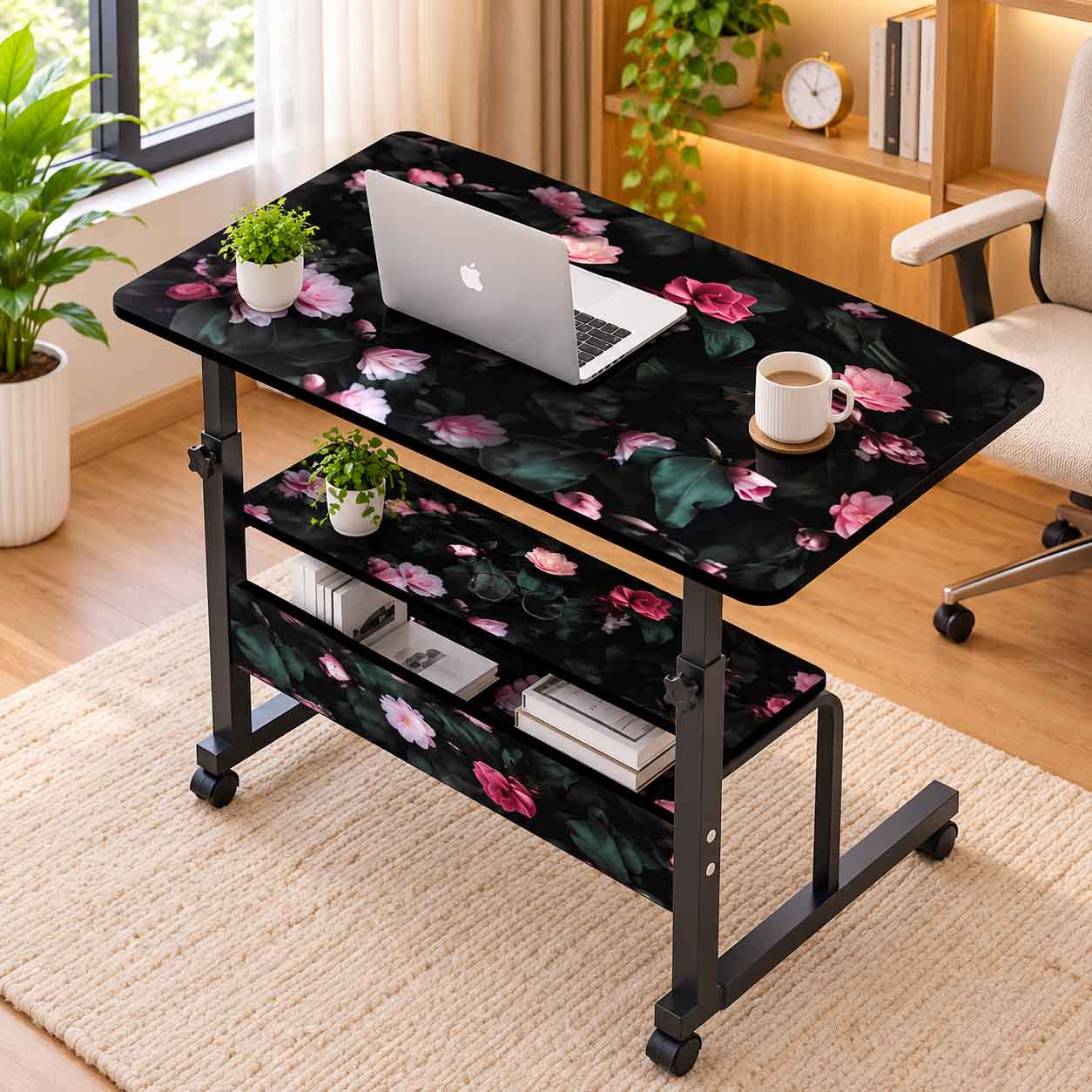 Double layer adjustable table With Sticker